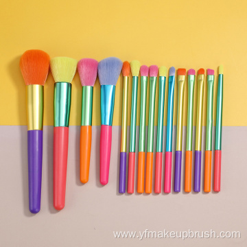 15pcs soft luxury vegan glitter makeup brush set